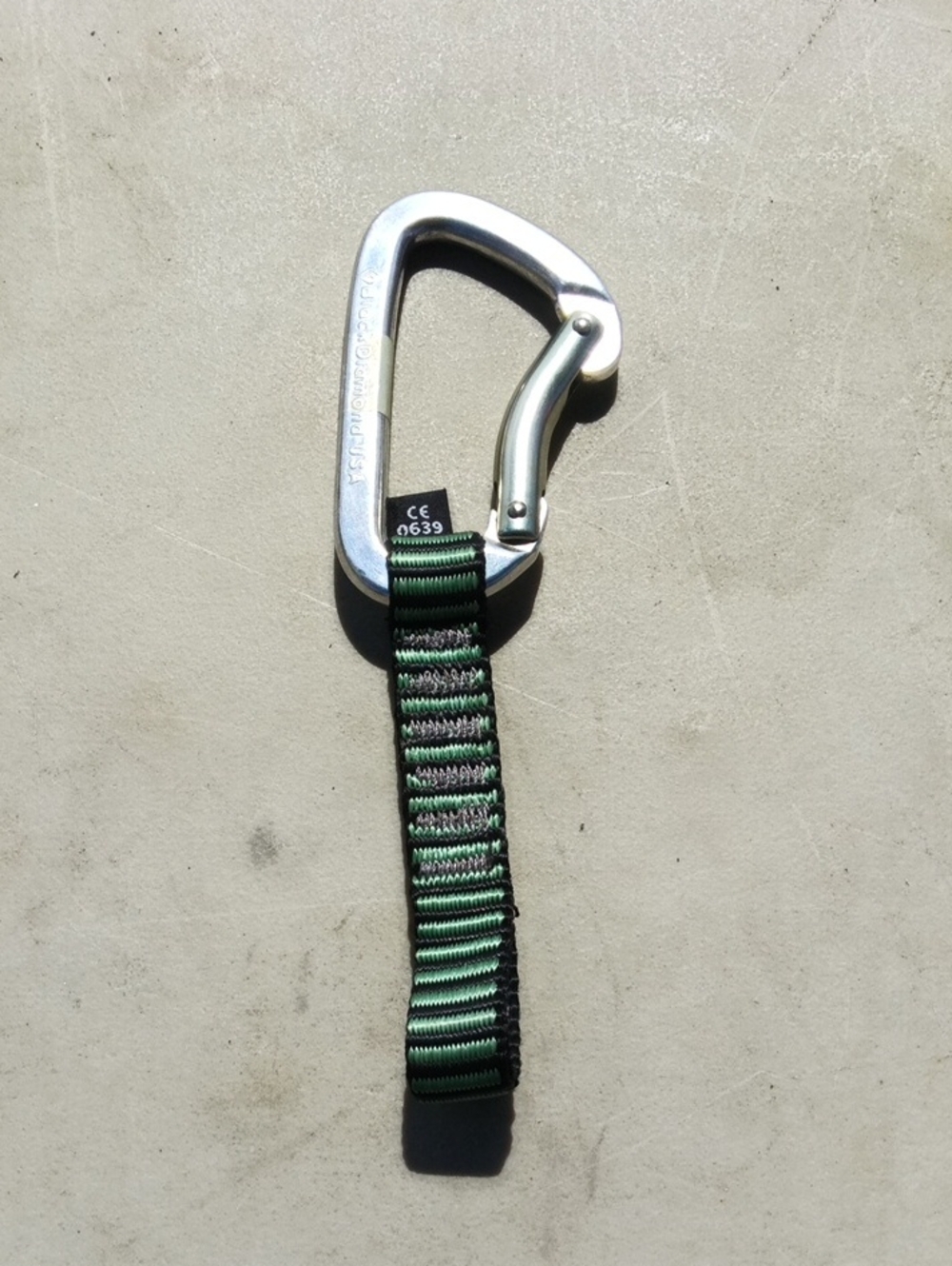 Carabiner Key Clip with Green Webbing Strap